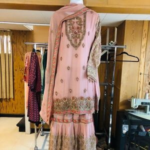 3 piece Gharara Pink